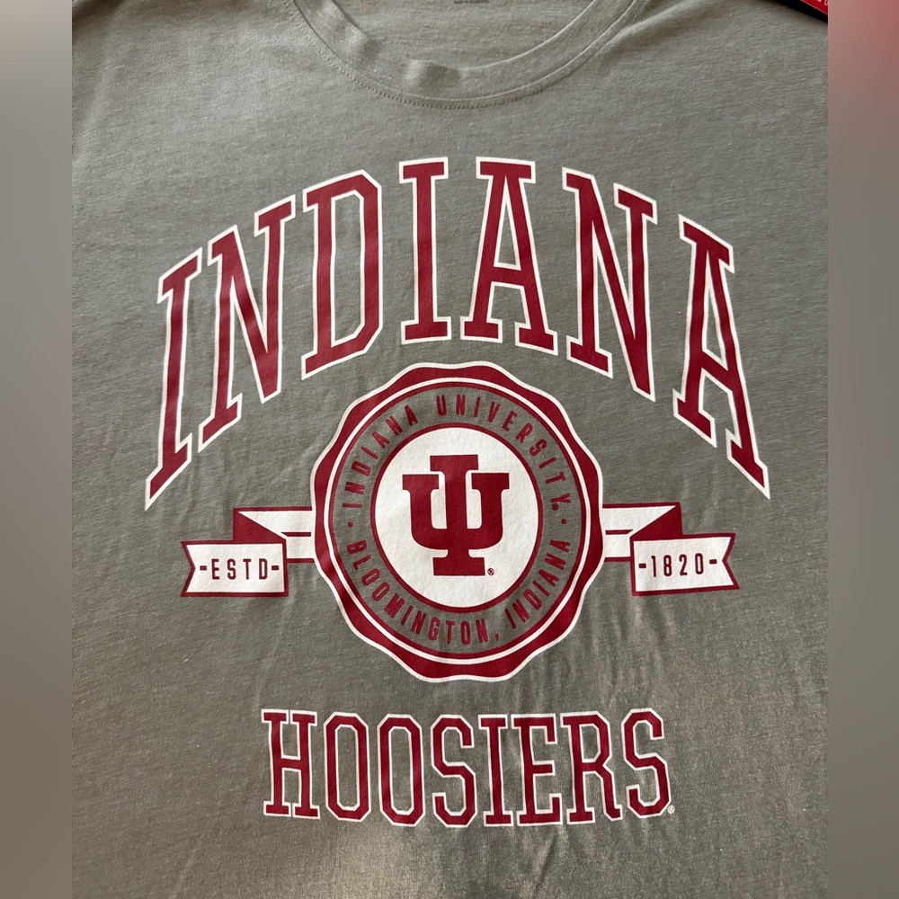 NWT Adidas Indiana Hoosiers Gray Short Sleeved Tshirt Size 2Xl